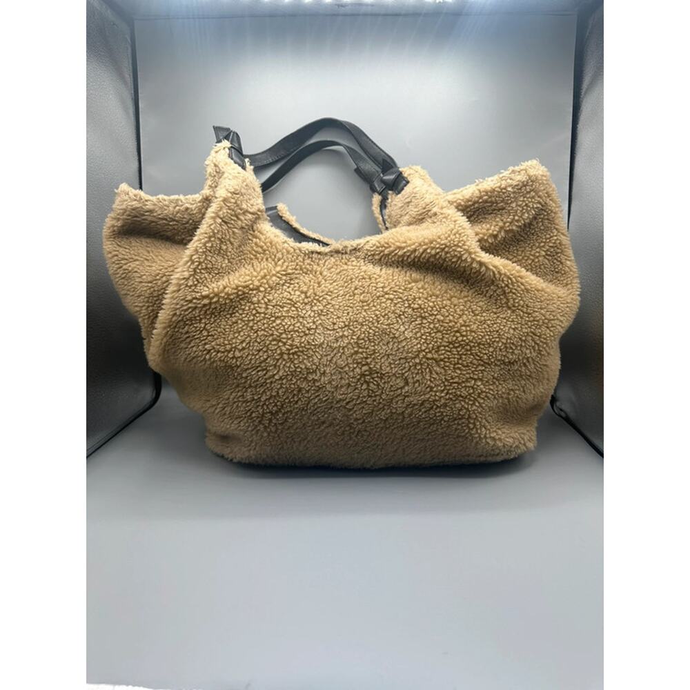 ✨ Anthropologie Cozy Sherpa Faux Fur Oversized Tote - GUC ✨